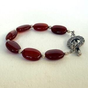 Agate rouge argent