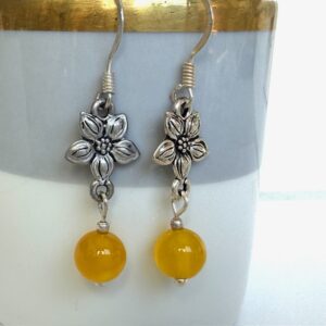 Agate jaune et argent
